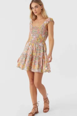 ADELLE JANIS FLORAL SMOCKED DRESS