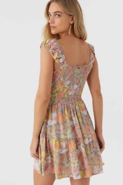 ADELLE JANIS FLORAL SMOCKED DRESS