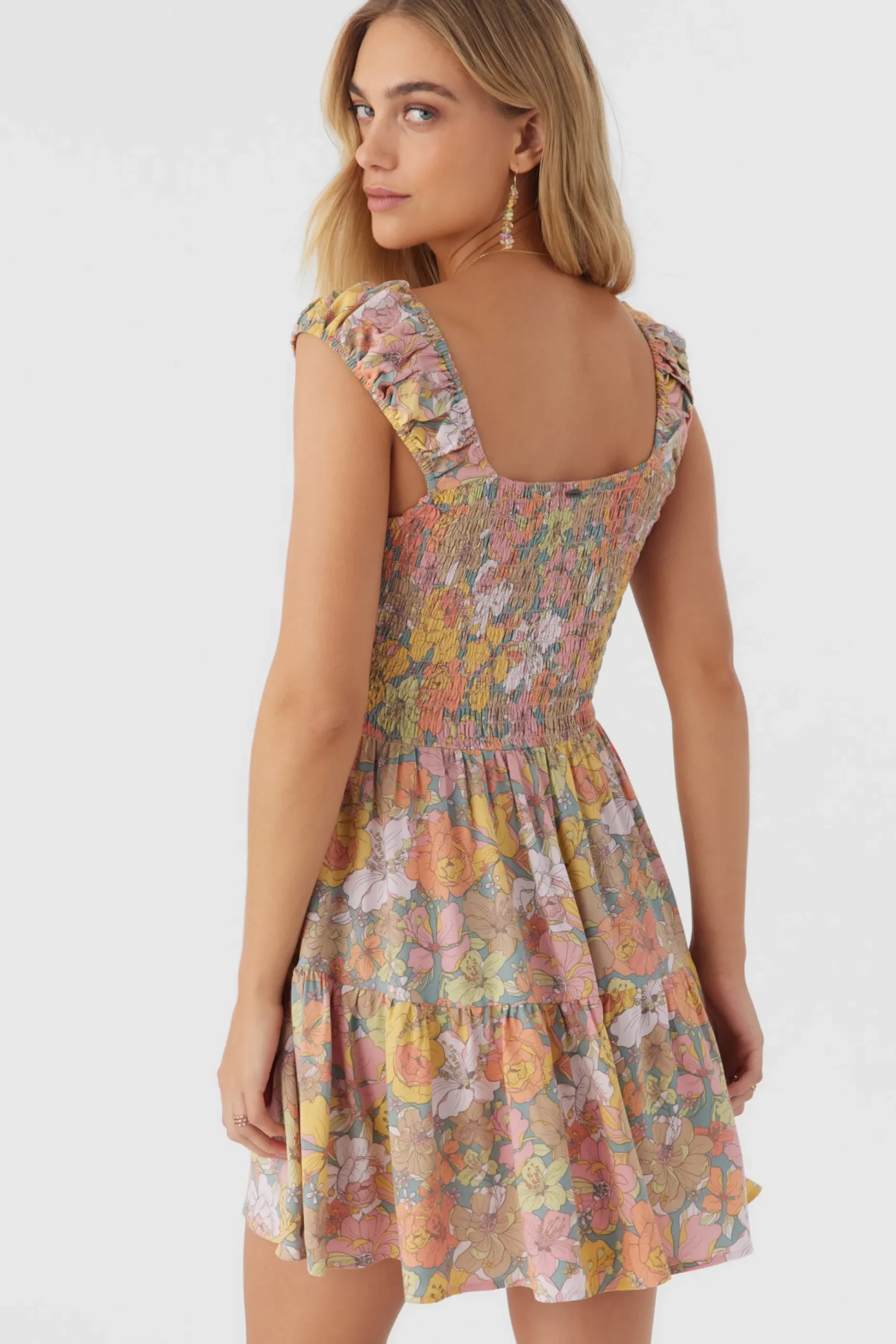 ADELLE JANIS FLORAL SMOCKED DRESS