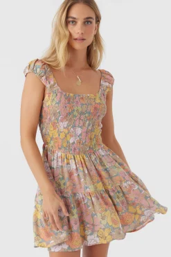 ADELLE JANIS FLORAL SMOCKED DRESS