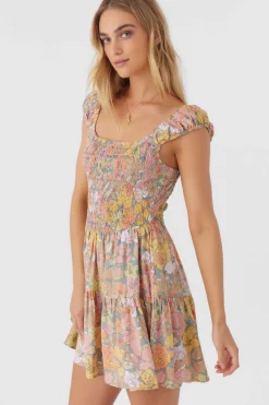 ADELLE JANIS FLORAL SMOCKED DRESS