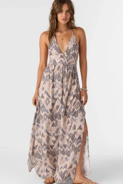 ANNALISA PALMER PRINT HALTER MAXI DRESS