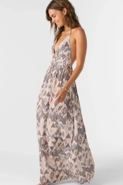 ANNALISA PALMER PRINT HALTER MAXI DRESS