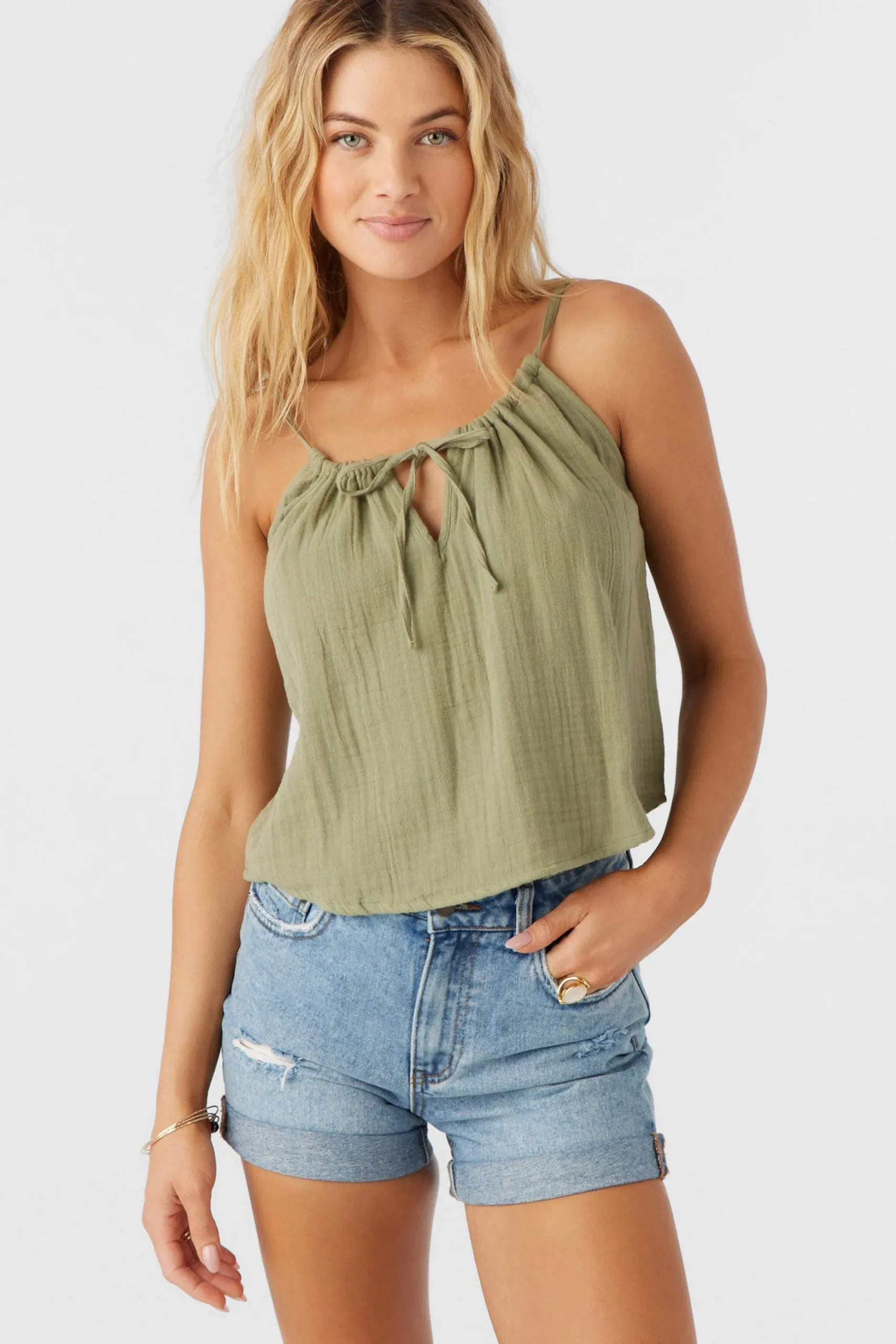 ANYA CRINKLE DOUBLE GAUZE TANK TOP