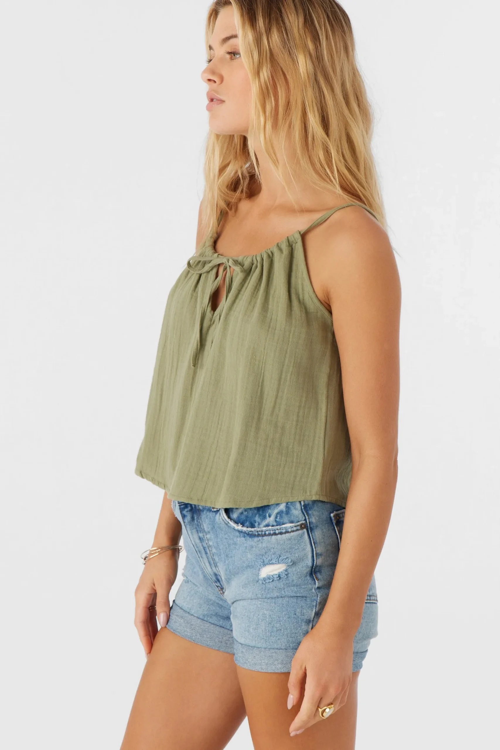 ANYA CRINKLE DOUBLE GAUZE TANK TOP