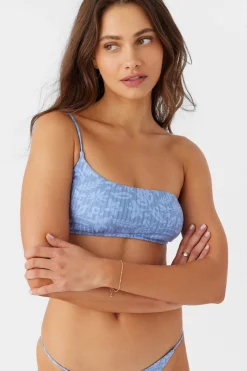 ATLANTIC PALM WIDE RIB SEAL BEACH ONE SHOULDER TOP