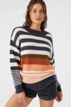BILLIE STRIPE MOCK NECK OVERSIZED SWEATER