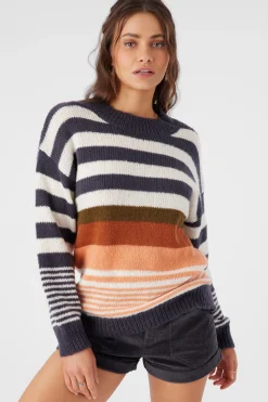 BILLIE STRIPE MOCK NECK OVERSIZED SWEATER