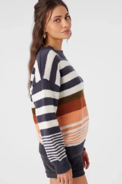 BILLIE STRIPE MOCK NECK OVERSIZED SWEATER