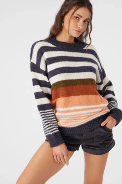 BILLIE STRIPE MOCK NECK OVERSIZED SWEATER