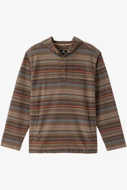 BOY'S BAVARO STRIPE PONCHO PULLOVER FLEECE