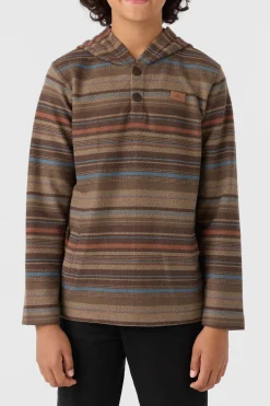 BOY'S BAVARO STRIPE PONCHO PULLOVER FLEECE