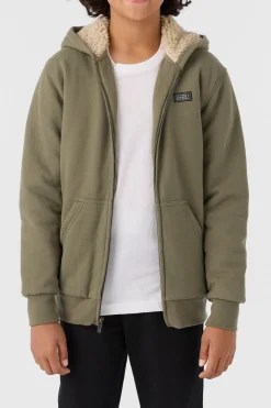 BOY'S FIFTY TWO HIGH PILE LINED ZIP FLEECE