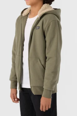 BOY'S FIFTY TWO HIGH PILE LINED ZIP FLEECE
