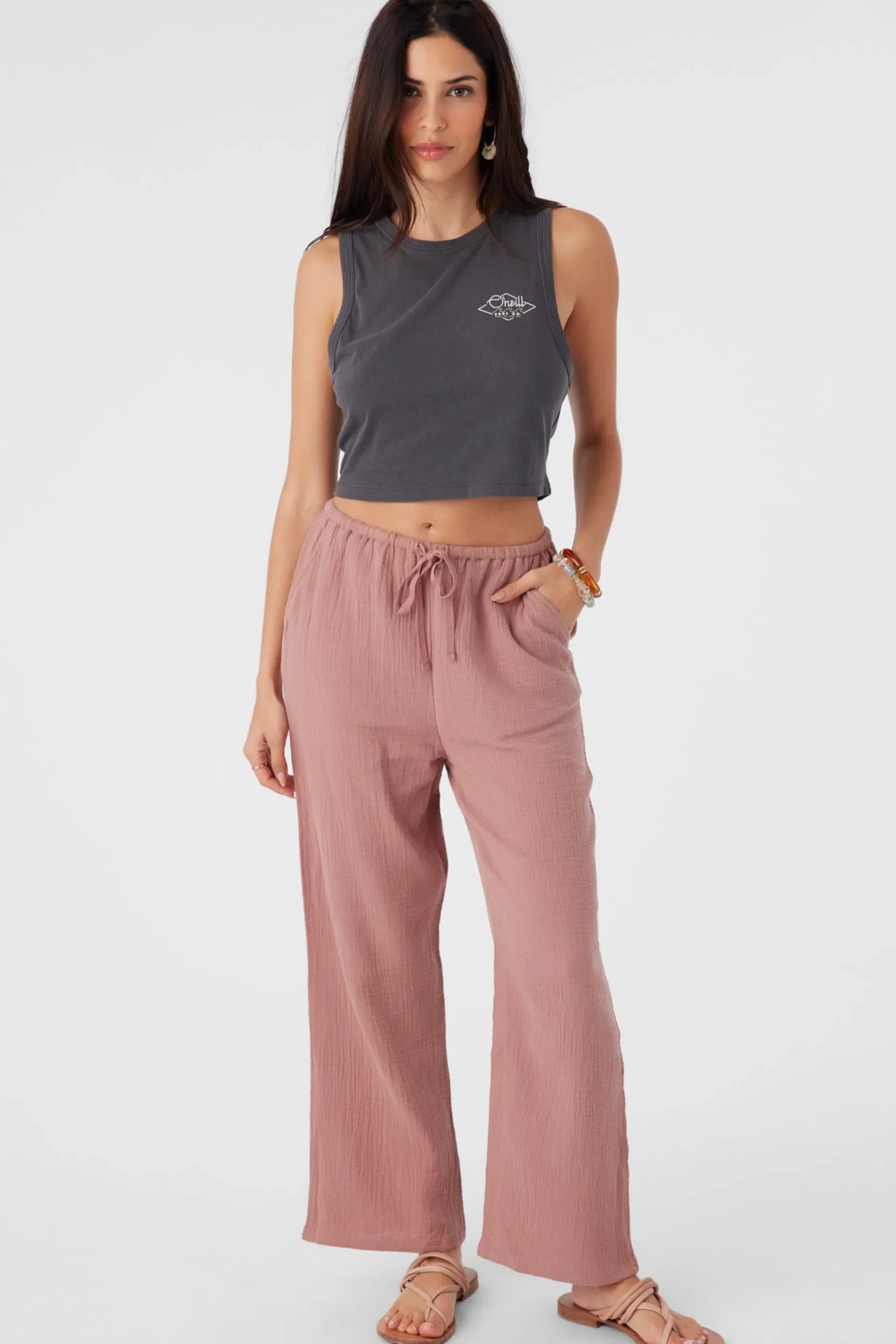 BRENDA CRINKLE DOUBLE GAUZE BEACH PANTS