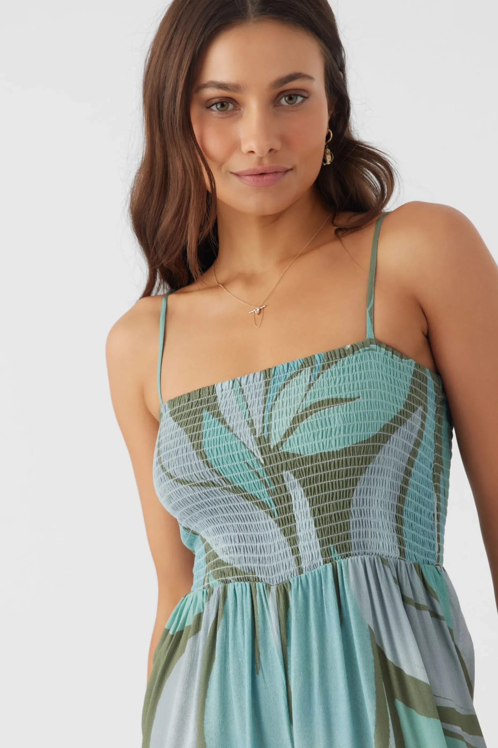 CADE LORETA PRINT SMOCKED JUMPSUIT