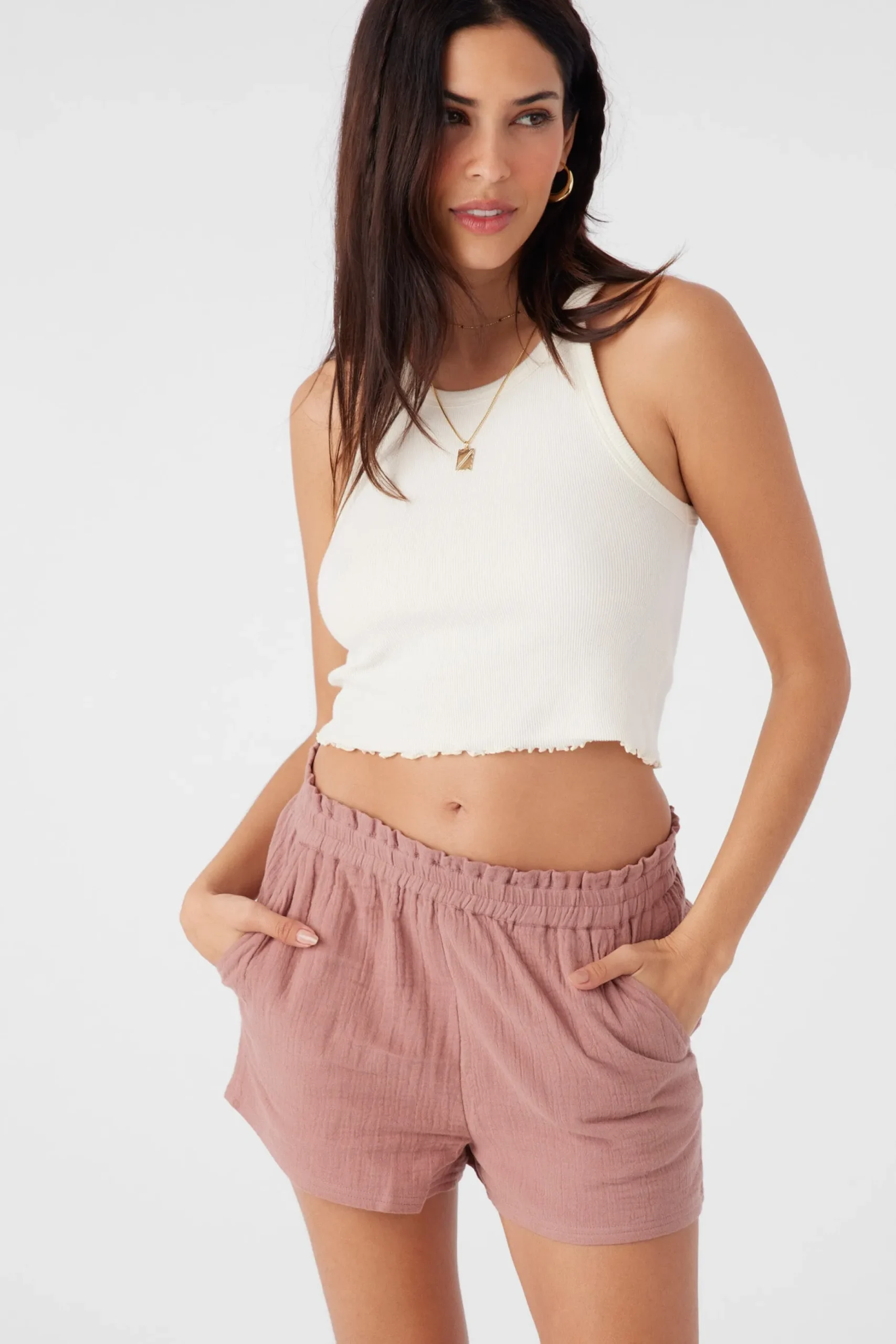 CARLA CRINKLE DOUBLE GAUZE BEACH SHORTS