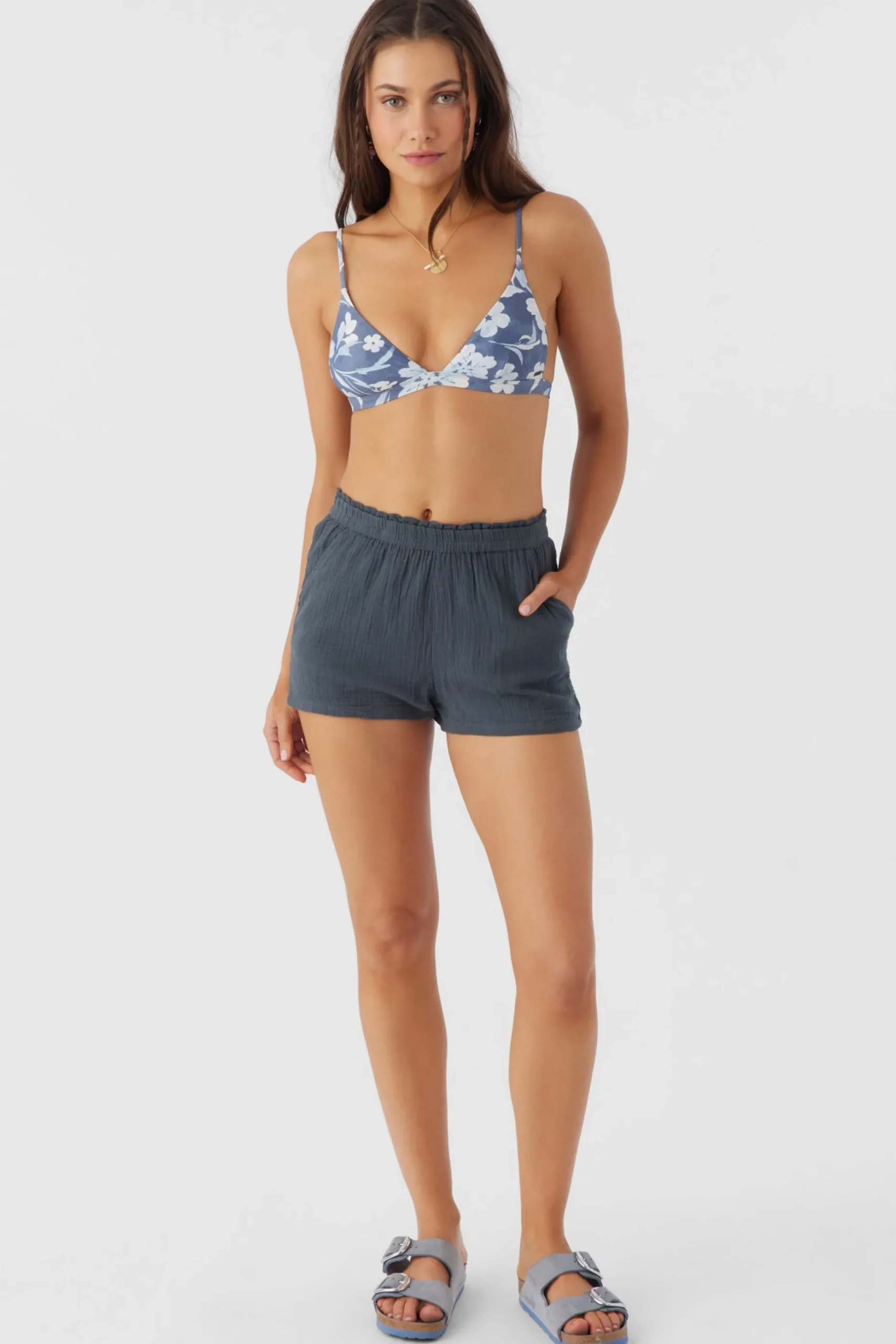 CARLA CRINKLE DOUBLE GAUZE BEACH SHORTS