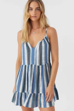 CHERI FADE STRIPE TIERED DRESS