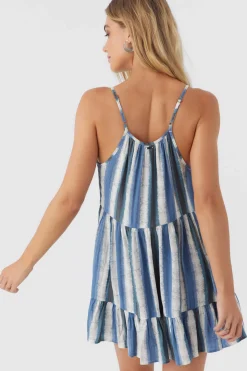 CHERI FADE STRIPE TIERED DRESS