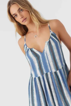 CHERI FADE STRIPE TIERED DRESS