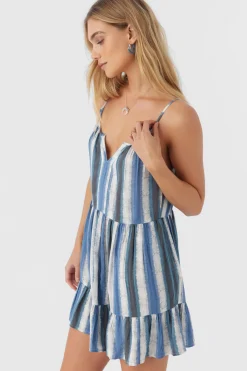 CHERI FADE STRIPE TIERED DRESS