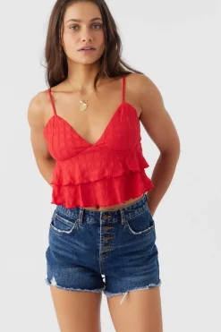 CHLOEY TEXTURED KNIT TIERED TANK TOP