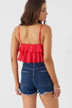 CHLOEY TEXTURED KNIT TIERED TANK TOP
