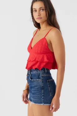 CHLOEY TEXTURED KNIT TIERED TANK TOP