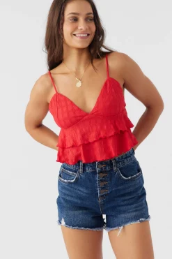CHLOEY TEXTURED KNIT TIERED TANK TOP