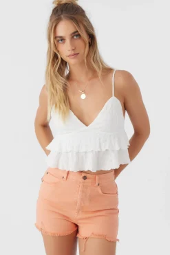 CHLOEY TEXTURED KNIT TIERED TANK TOP