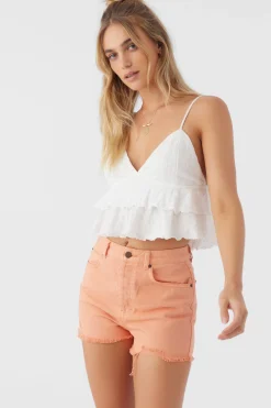 CHLOEY TEXTURED KNIT TIERED TANK TOP