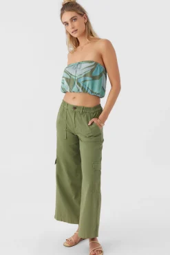 DANNY LORETA PRINT STRAPLESS CROP TOP