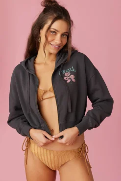 DARCIE HOODED ZIP FLEECE JACKET