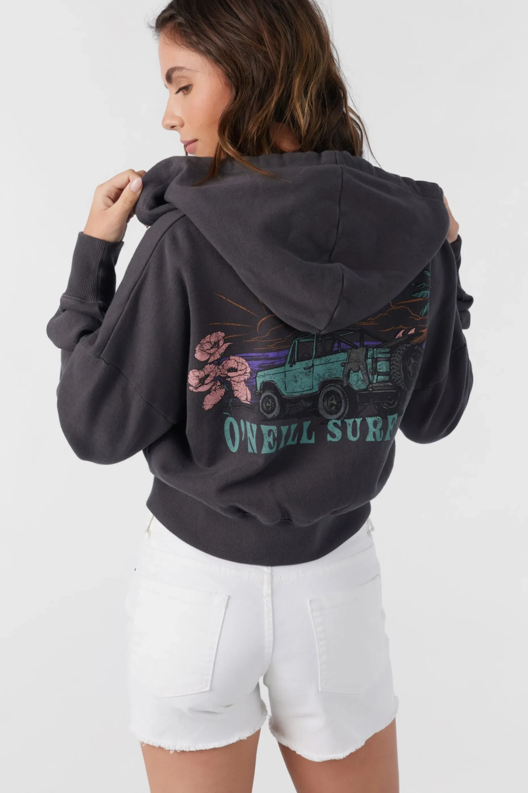 DARCIE HOODED ZIP FLEECE JACKET