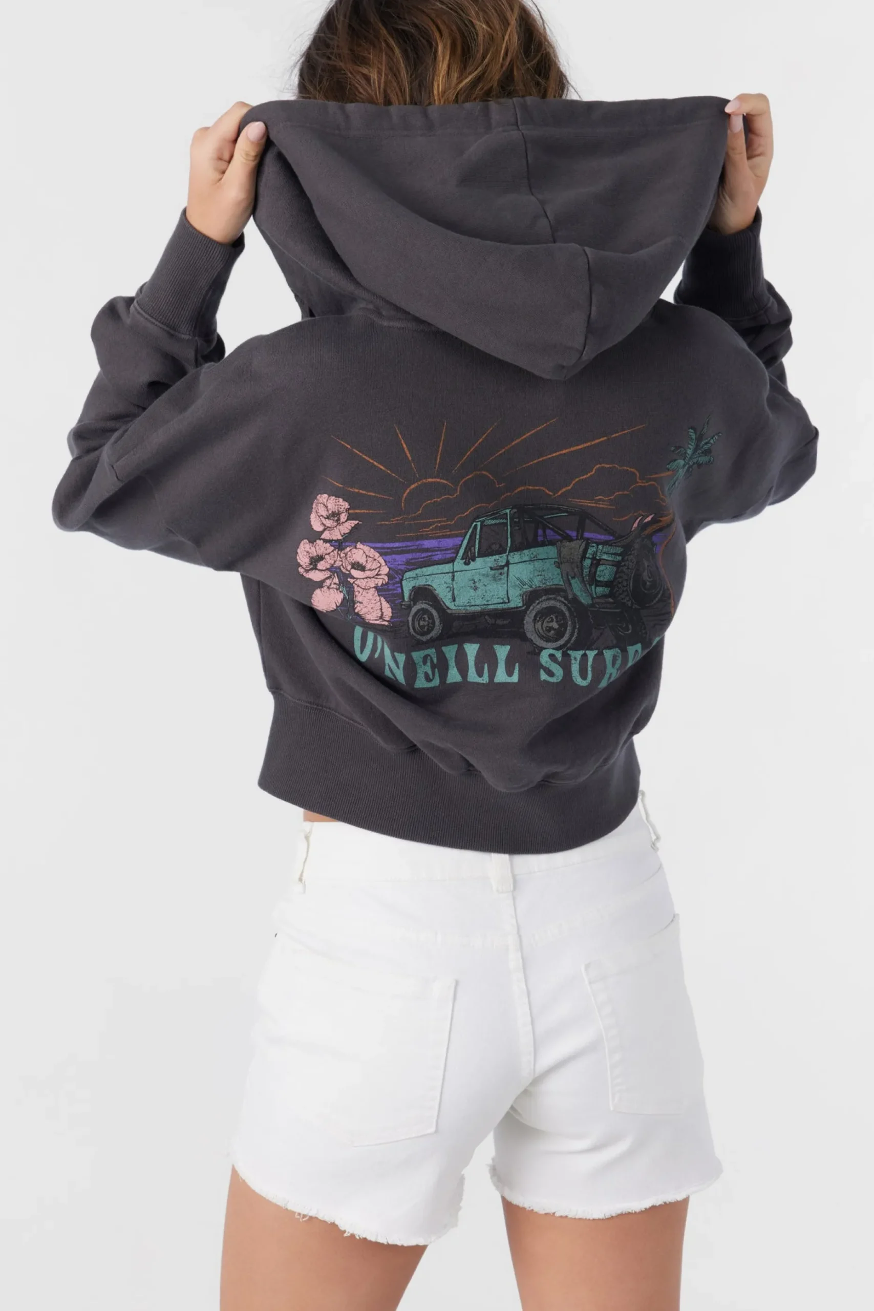 DARCIE HOODED ZIP FLEECE JACKET