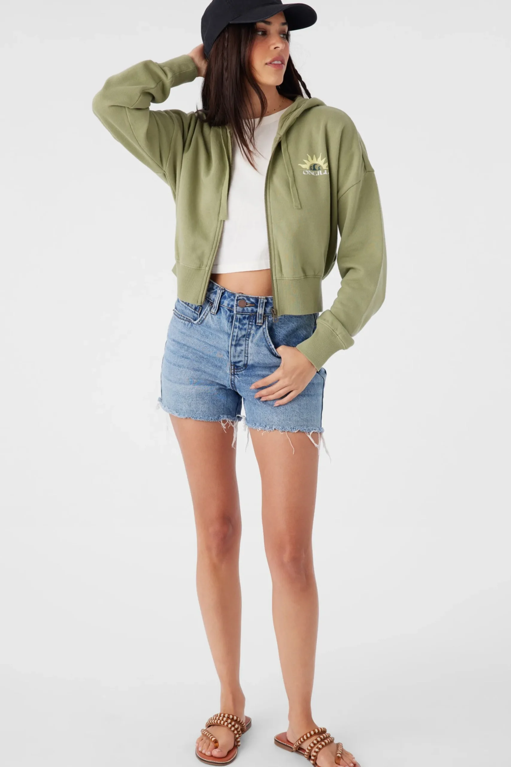 DARCIE HOODED ZIP FLEECE JACKET