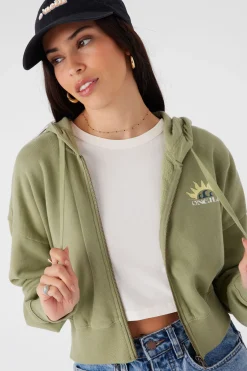 DARCIE HOODED ZIP FLEECE JACKET