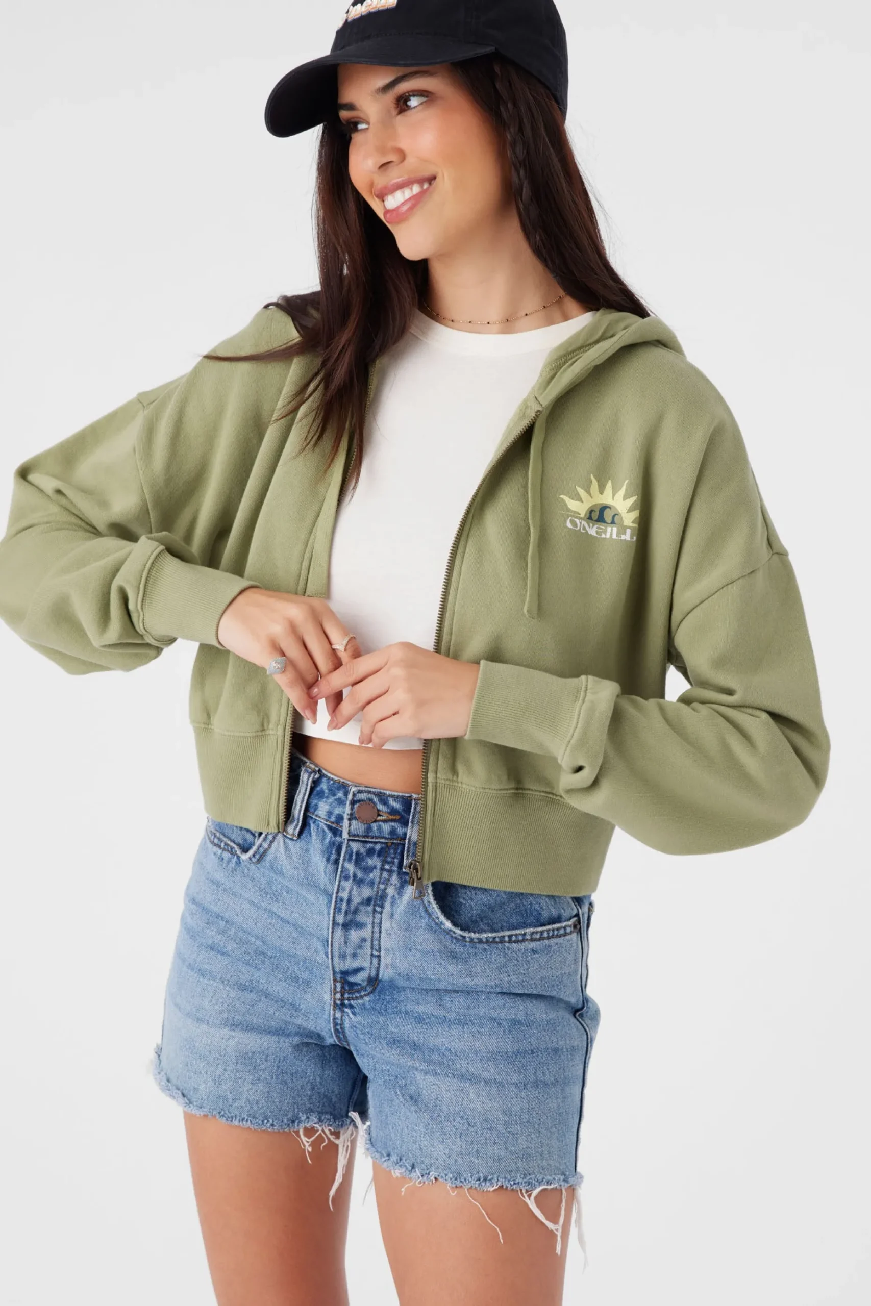 DARCIE HOODED ZIP FLEECE JACKET