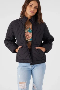 EDEN NYLON WAVE QUILTED ZIP JACKET