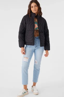 EDEN NYLON WAVE QUILTED ZIP JACKET