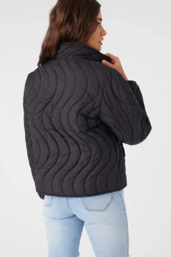 EDEN NYLON WAVE QUILTED ZIP JACKET