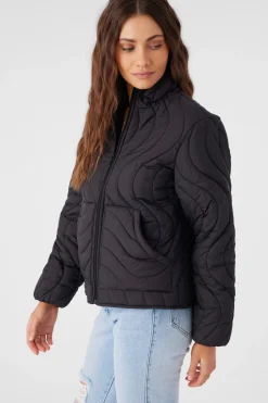 EDEN NYLON WAVE QUILTED ZIP JACKET