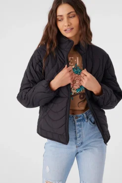 EDEN NYLON WAVE QUILTED ZIP JACKET