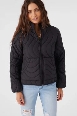 EDEN NYLON WAVE QUILTED ZIP JACKET