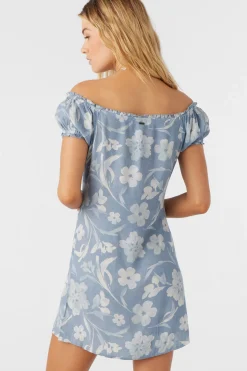 ELLISON EMILIA FLORAL OFF-THE-SHOULDER MINI DRESS