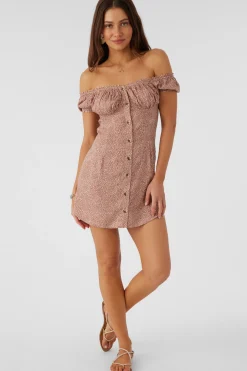 ELLISON LORDES ANIMAL OFF-THE-SHOULDER MINI DRESS