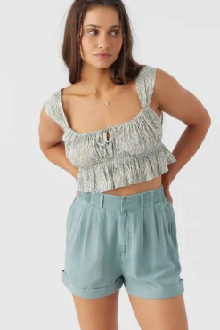 GABBIE ZEBRA TEXTURE CROP TOP