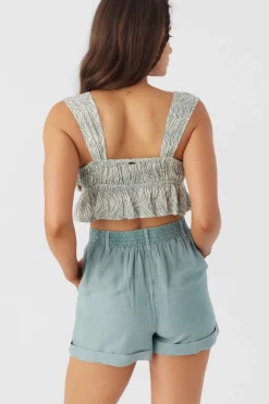 GABBIE ZEBRA TEXTURE CROP TOP