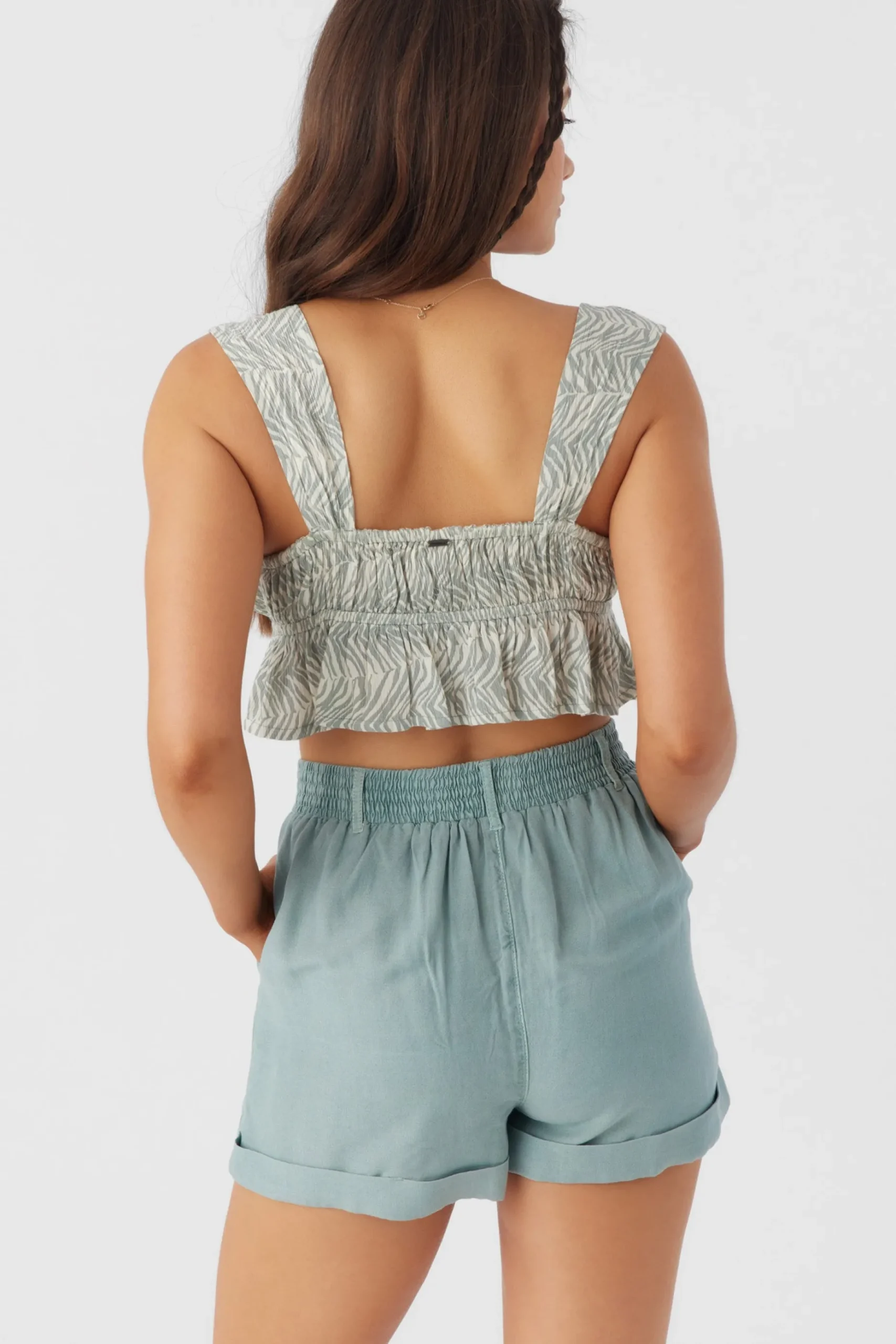 GABBIE ZEBRA TEXTURE CROP TOP